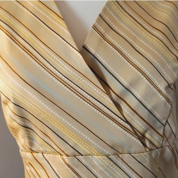 2 SHIFT DRESSES LINED BURGUNDY & OTHER IS CREAM BROWN TURQUOISE V NECKS SIDE ZIP - Picture 10 of 13